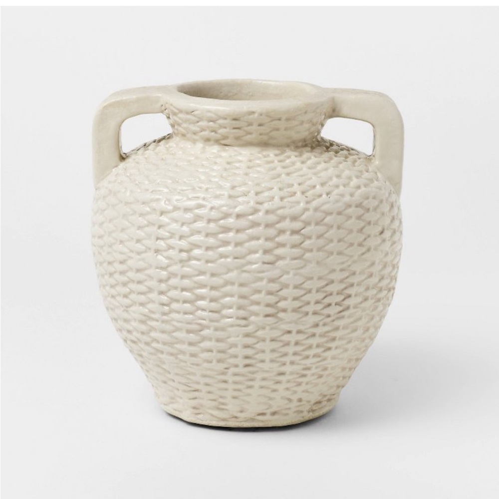 Threshold small woven ceramic vase